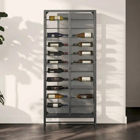 Glazen Wijnkast Vitrine - 75x20x180cm.