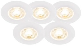 QAZQA Buitenlamp LED Set van 5 inbouwspots wit 3 staps dimbaar - Ulo Modern IP44 Buitenverlichting rond Lamp