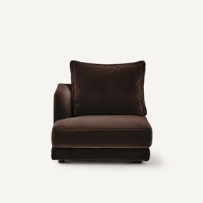 Halve bank links, modulair, van fluweel, TIBERIO