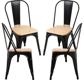 Set 4 Torix Natuurlijk Houten Stoelen