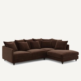 Hoekslaapbank in chenille fluweel, Lazare