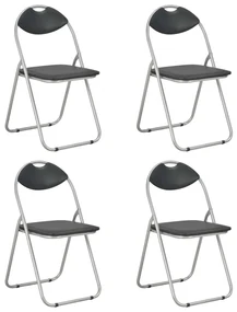 vidaXL Eetkamerstoelen inklapbaar 4 st kunstleer zwart