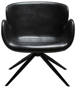 Dan-Form Gaia Draaibare Design Lounge Stoel Zwart Kunstleer