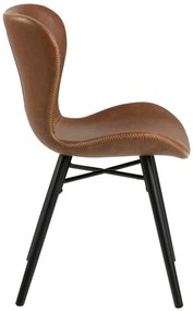 stoel BALTEA eco-leer retro brandy / zwarte poten - modern voor woonkamer / eetkamer / keuken