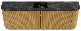 Mondiaz Joya DLux 125cm toiletmeubel ronding links/rechts oak met wastafel faye midden zonder kraangat lava