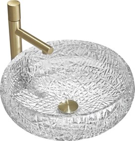 Mexen Celia glazen opbouwwastafel 44 x 44 cm, transparant - 24034400