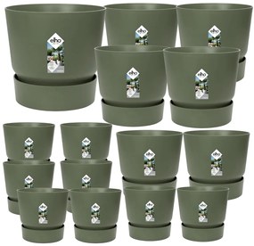 15x Pot elho Greenville green (8x D14x13, 2x D24xH23, 4x D30xH28, 1x D47xH44)