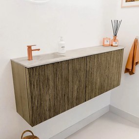Mondiaz Joya DLux 110cm toiletmeubel ronding rechts dusk met wastafel faye links 1 kraangat ostra