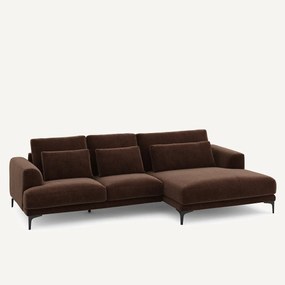 XL hoekbank rechts in chenille fluweel, MARSILE