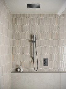 Saniclear Cube Pro inbouw regendouche met inbouw douchekop 30x30cm, glijstang en staafhanddouche verouderd ijzer - gunmetal