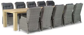 Tuinset 12 personen 400 cm Wicker Taupe Garden Collections Edingburgh/Brighton