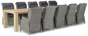 Tuinset 12 personen 400 cm Wicker Taupe Garden Collections Edingburgh/Brighton