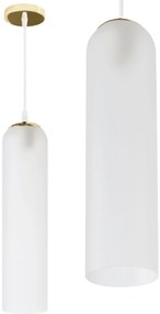 Hangende Glazen Plafondlamp Wit Goud APP665-1CP