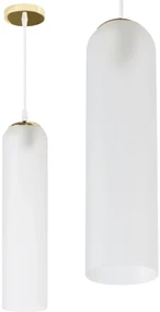 Hangende Glazen Plafondlamp Wit Goud APP665-1CP