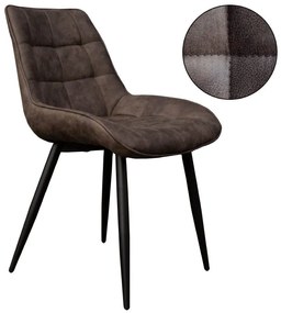 Eetkamerstoel - Loena - stof Cowboy retro lederlook antraciet