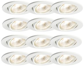 Set van 12 inbouwspots wit kantelbaar - Cisco