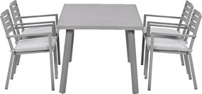 Garden Impressions Amarillo tuinset 5-delig taupe - Milou tuintafel 160x90 cm
