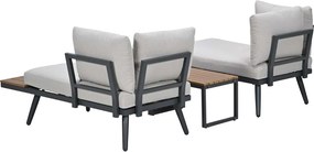 Garden Impressions Tibo loungeset 3-delig - donker grijs
