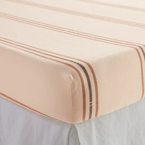 Hoeslaken van gewassen katoen, omslag 30 cm, gestreept, BRAVA