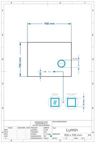 Gliss Design Lumin spiegel met LED-verlichting 90x70cm