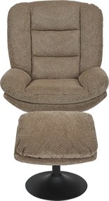 Fauteuil Met Voetensteun Bruin