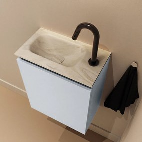 Mondiaz Ture DLux toiletmeubel 40cm clay met wastafel ostra links met kraangat