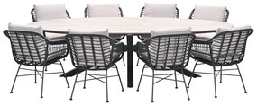 Garden Impressions Lucas tuinset 9-delig - Tulli tuintafel 280x140 cm