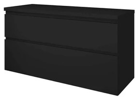 Proline Top badkamermeubelset - 120x46x63.2cm - wastafelblad - a symmetrisch - MDF lak zwart mat 1817316