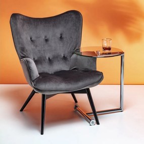 Kare Design Vicky Velvet Fauteuil Fluweel Grijs