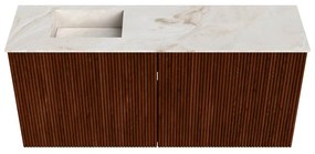 Mondiaz Joya DLux 90cm toiletmeubel ruby met wastafel faye links 1 kraangat frappe