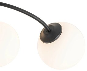 Moderne plafondlamp zwart met opaal glas 6-lichts - Athens Modern G9 rond Binnenverlichting Lamp