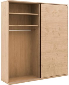 Goossens Excellent Kledingkast Nature, 200 cm breed, 223 cm hoog, 2 hout schuifdeuren
