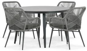 Tuinset Ronde Tuintafel 4 personen 120 cm Aluminium/wicker Grijs  Lifestyle Garden Furniture Advance/Vienna