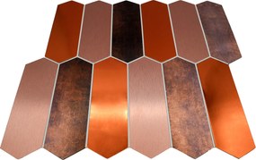 Zelfklevende Mozaïektegels Metaal | Picket Terracotta | 28,2×27,3 cm | Keuken, Bad &amp; WC