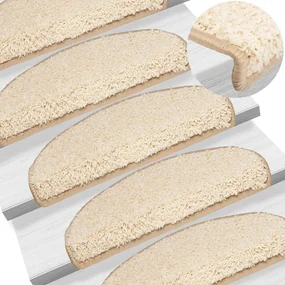 vidaXL Trapmatten 5 st 65x25 cm crèmekleurig