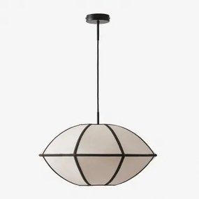Patraix Linnen Plafondlamp Zwart & Ø50 Cm - Sklum