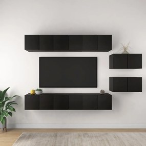vidaXL Tv-meubelen 8 st spaanplaat zwart
