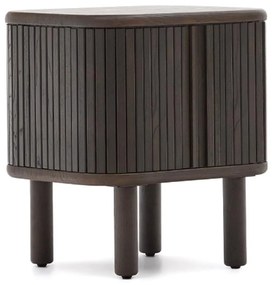 Kave Home Mailen Nachtkastje Met Latjes Donker Bruin Hout - 50x40x55cm.