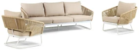 Stoel en Bank Loungeset 5 personen Aluminium/wicker Wit Hartman Corsica