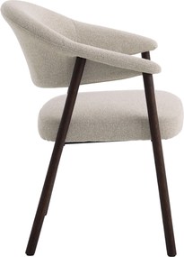 GARDA beige mélange (stof Lake 120) / eiken dark espresso - GESTOFFEERDE STOEL VOOR WOONKAMER/EETKAMER