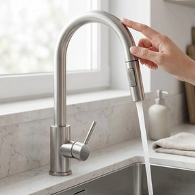 Keukenkraan Rea Fresh Touch Brush Nickel