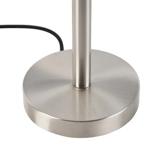 Moderne tafellamp staal met witte kap 32 cm - Simplo