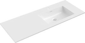 Mexen Otis in het blad verzonken wastafel rechts 121 x 46,5 cm, wit glans - 25181200P