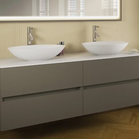 Riho Avella waskom solid surface ovaal wit mat