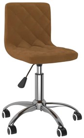 vidaXL Kantoorstoel draaibaar fluweel bruin