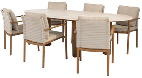 4 Seasons Outdoor Safina tuinset amber met Colorado tafel met keramisch blad 240 x 105 cm Tuinset   beige weerbestendig