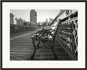 Ingelijste digitale print Brooklyn in zwart-wit
