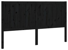 vidaXL Hoofdbord 205,5x4x100 cm massief grenenhout zwart