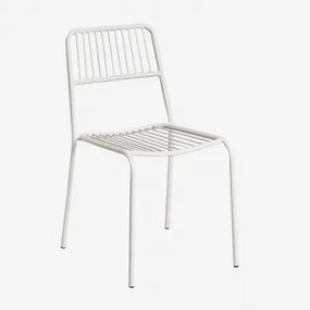 Set Van 2 Stapelbare Tuinstoelen Van Staal Elton Glaciale Wit - Sklum