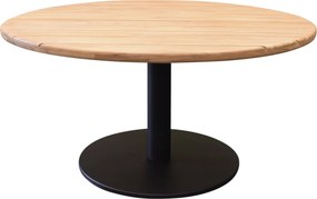 Torino low dining tuintafel teakblad 140 cm rond H71 cm terre / bruin